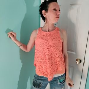 Peach Split Back Francesca's Top